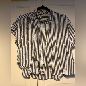 Madewell Blue & White Stripe Button Down Blouse